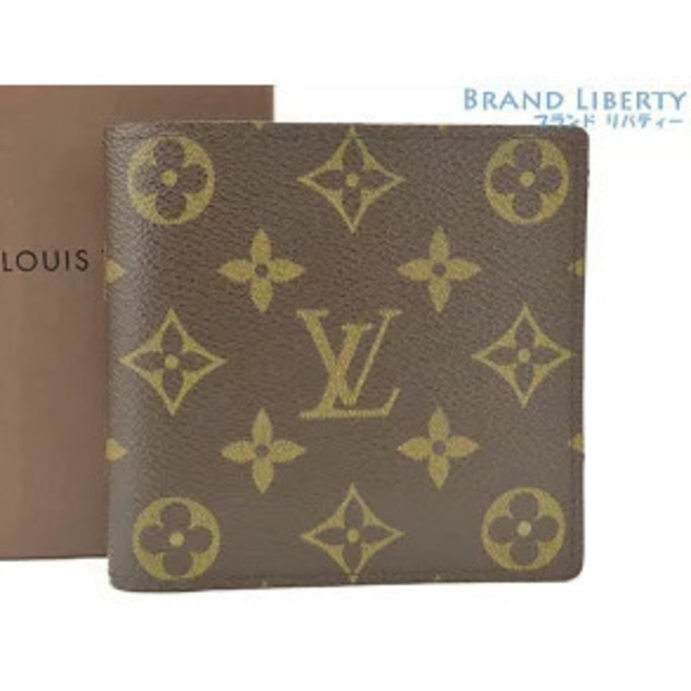 Louis Vuitton Portefeuille Cartes Monnaie Bi fold Wallet Compact Marco Brown